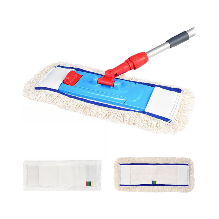 Wischmopp SET mit Magnethalterung 40-50cm Bodenwischer 3 Möppe Mopphalter Stiel