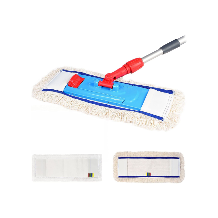 Wischmopp SET mit Magnethalterung 40-50cm Bodenwischer 3 Möppe Mopphalter Stiel