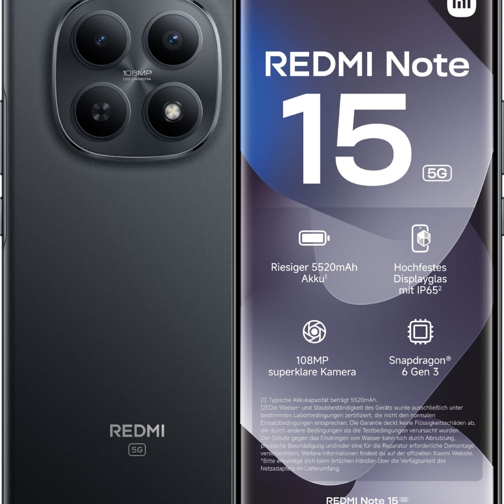 Xiaomi Redmi Note 15 5G 6+128 Smartphone (17 cm/6,7 Zoll, 128 GB Speicherplatz, 108 MP Kamera)