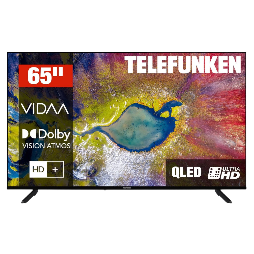 Telefunken D65Q920B2CW QLED-Fernseher (164 cm/65 Zoll, 4K Ultra HD, VIDAA Smart TV, VIDAA Smart TV, HDR Dolby Vision, Triple-Tuner, 6 Monate HD)