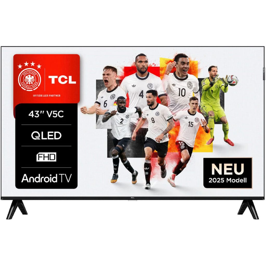 TCL 43V5CX1 QLED-Fernseher (108 cm/43 Zoll, Full HD, Android TV, Smart-TV, Android TV, Dolby Audio, HDR, Slim, Bluetooth, Google Cast)