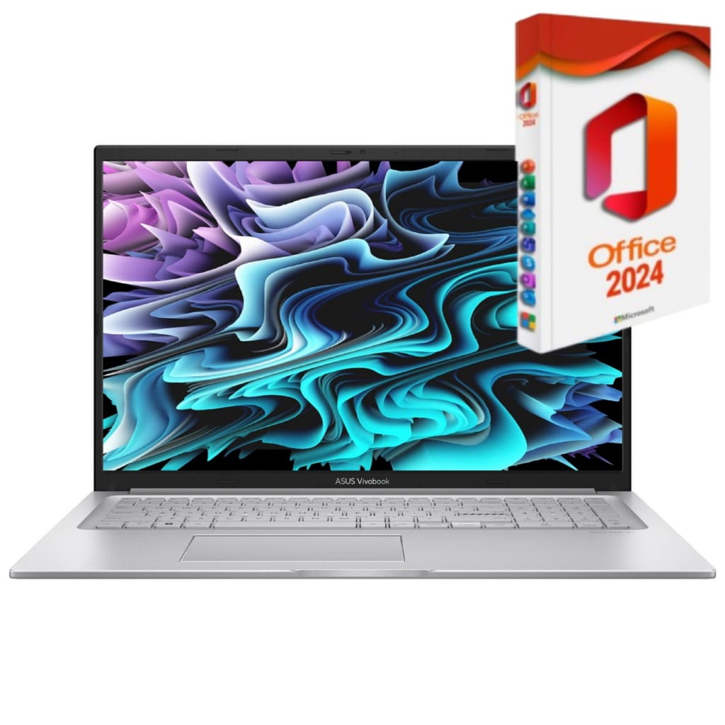 Asus VivoBook X170, Intel Core i7-1355U, Beleuchtete Tastatur, Business-Notebook (Intel Core i7 1355U, Intel Iris Xe, 8 GB, 256 GB SSD, Windows 11 Pro, MS Office 2024 Pro Dauerlizenz)