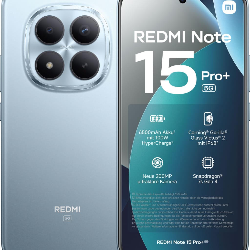 Xiaomi Redmi Note 15 Pro+ 5G 8+256 Smartphone (17,34 cm/6,83 Zoll, 256 GB Speicherplatz, 200 MP Kamera)