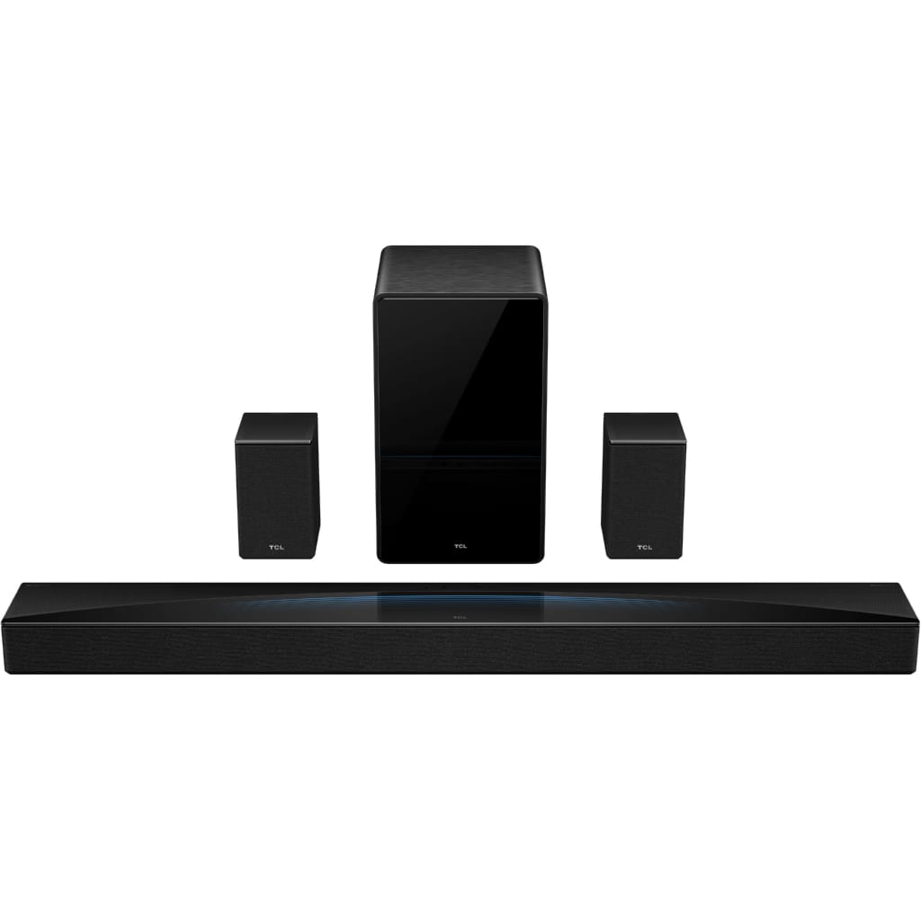 TCL Q85HE 7.1.4 Dolby Atmos und Ray Danz Soundbar 7.1.4 (A2DP Bluetooth, AVRCP Bluetooth, Bluetooth, WLAN (WiFi), 860 W, AI Sonic, 820 Watt, Airplay, HDMI, Bluetooth, Wandhalterung, Subwoofer)