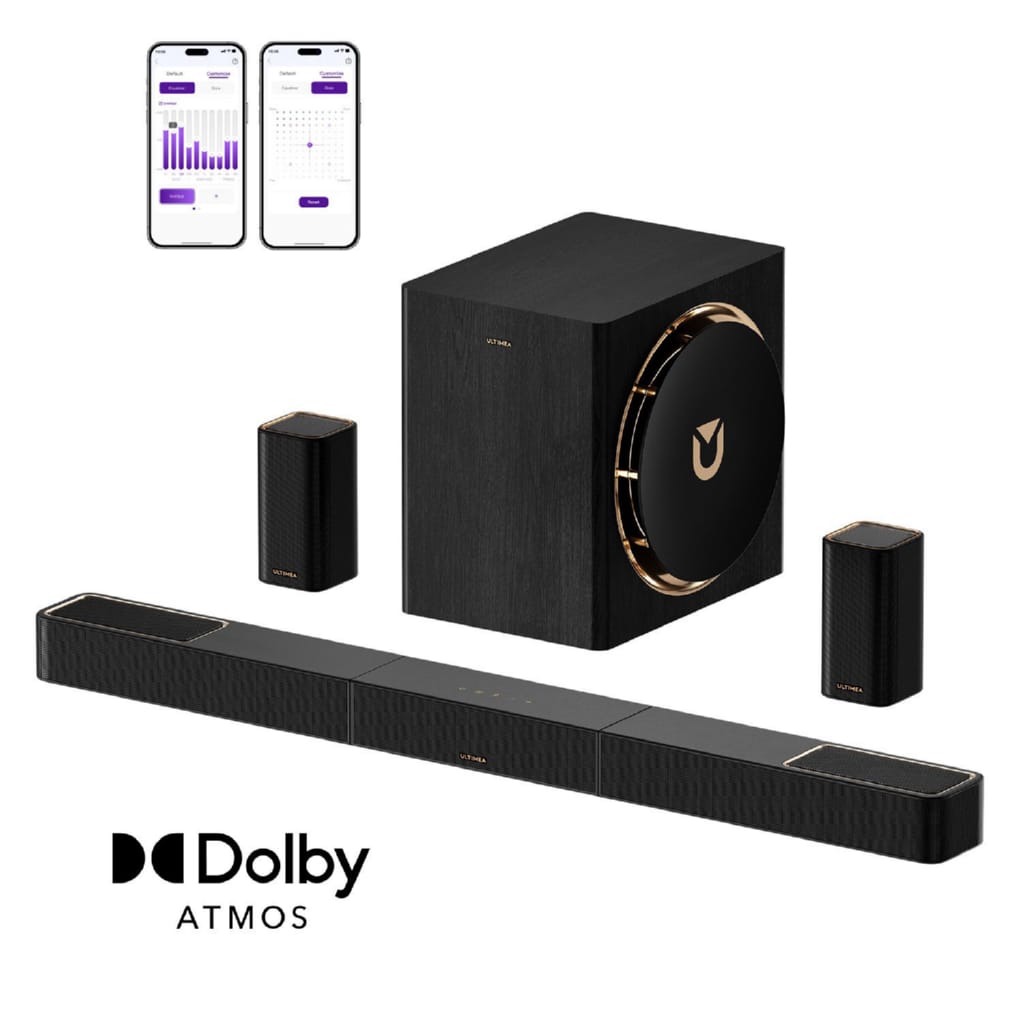 Ultimea Skywave X60 Soundbar 7.1.4-Kanal Dolby Atmos (840 W, 360° SurroundX Audio, Verlustfreie Audioübertragung, Dolby Atmos)