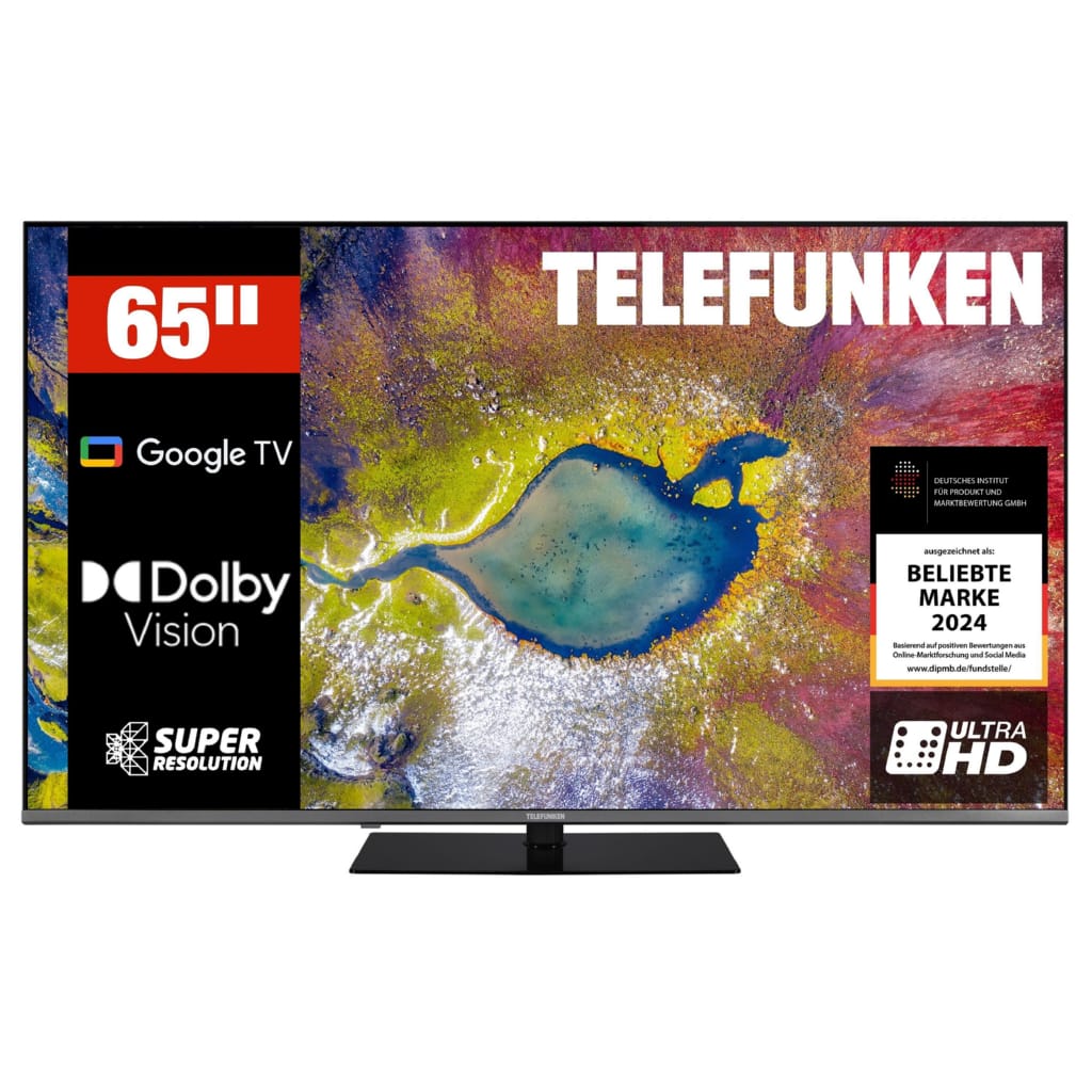 Telefunken D65U980B2CW LED-Fernseher (164 cm/65 Zoll, 4K Ultra HD, Google TV, Google TV, HDR Dolby Vision & Atmos, 6 Monate HD)