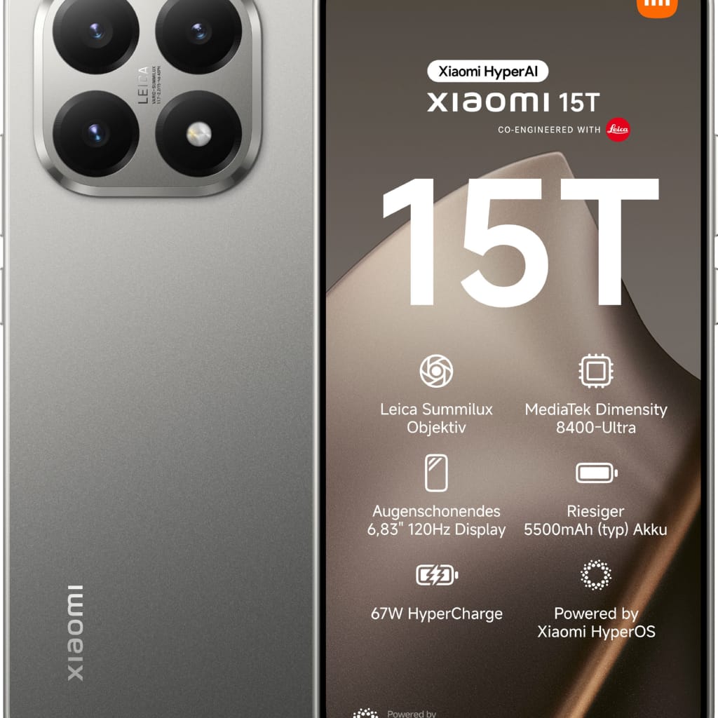 Xiaomi 15T 12+256 Smartphone (17,34 cm/6,83 Zoll, 256 GB Speicherplatz, 50 MP Kamera)