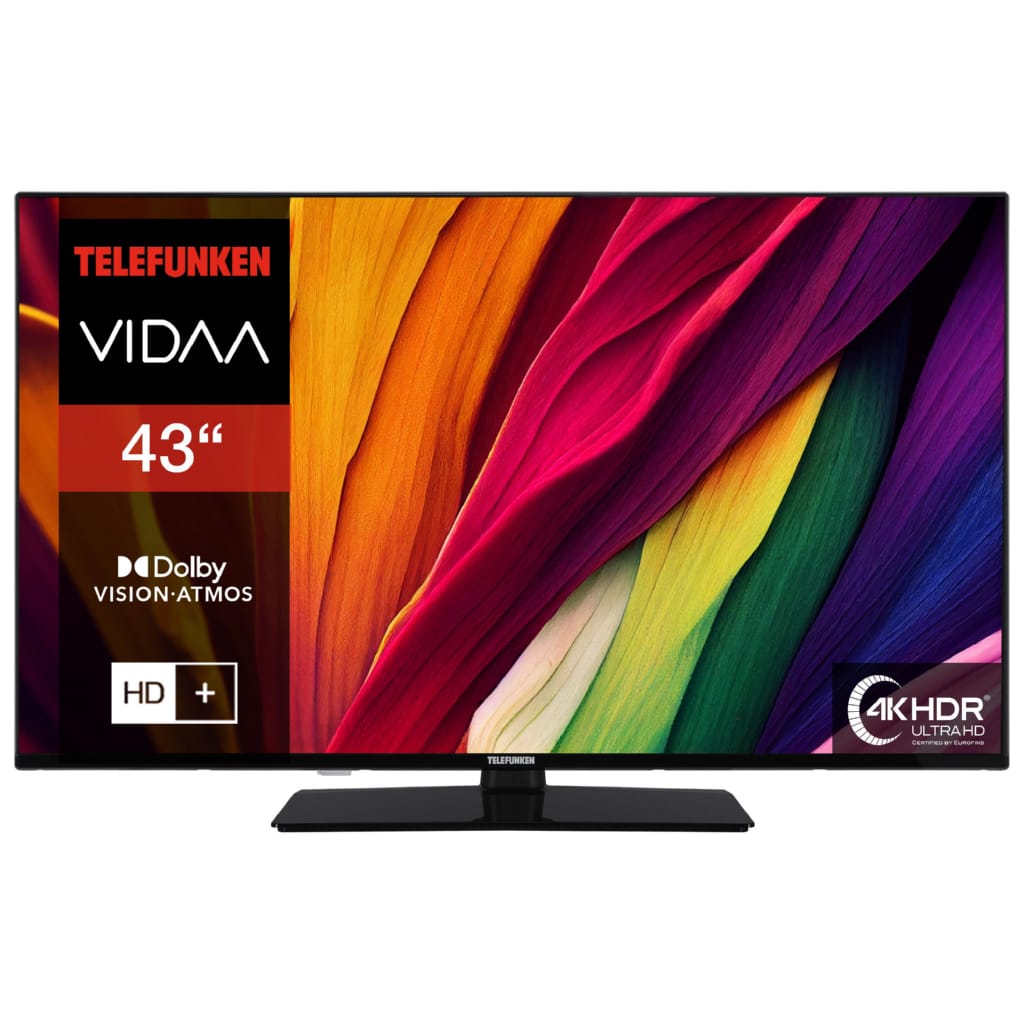 Telefunken XU43VP750M LCD-LED Fernseher (108 cm/43 Zoll, 4K Ultra HD, VIDAA Smart TV, VIDAA Smart TV, HDR Dolby Vision, Triple-Tuner, 6 Monate HD)