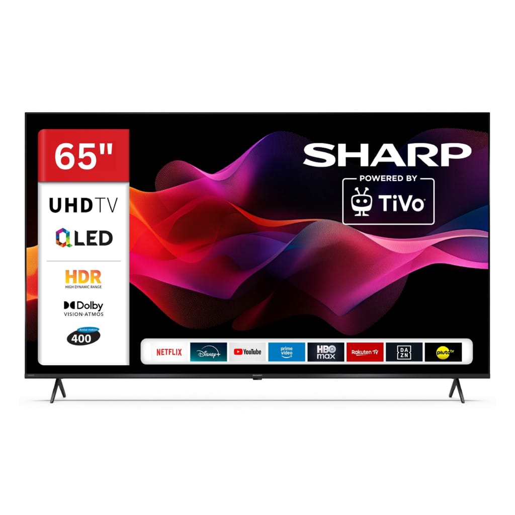 Sharp 65HM5745E QLED-Fernseher (164 cm/65 Zoll, 4K Ultra HD, Smart TV powered by TiVo, Smart TV powered by TiVo, HDR Dolby Vision & Atmos, Triple-Tuner)