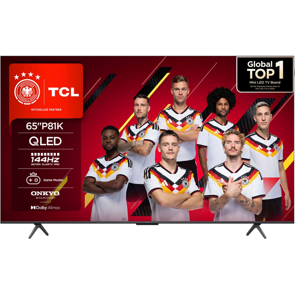 TCL 65P81KXB QLED-Fernseher (164 cm/65 Zoll, 4K Ultra HD, Google TV, Smart-TV, 144Hz, Multi-HDR, Dolby Vision, Game Master, Smart TV, Apple TV, ONKYO)