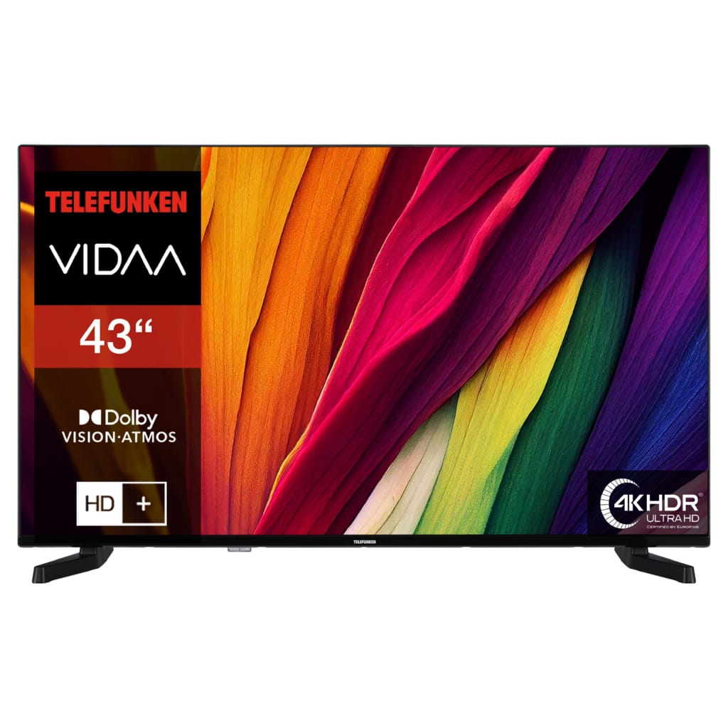 Telefunken D43U790B2CW LCD-LED Fernseher (108 cm/43 Zoll, 4K Ultra HD, VIDAA Smart TV, VIDAA Smart TV, HDR Dolby Vision, Triple-Tuner, 6 Monate HD)