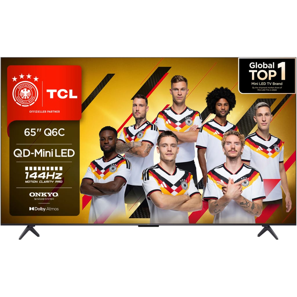 TCL 65Q6CX1 Mini-LED-Fernseher (164 cm/65 Zoll, 4K Ultra HD, Google TV, Smart-TV, 4K Multi-HDR Dolby Vision, 144Hz, ONKYO Dolby Atmos, Apple Airplay 2)