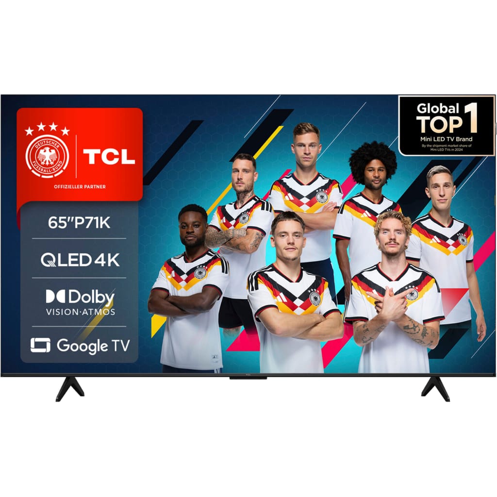 TCL 65P71KX1 QLED-Fernseher (164 cm/65 Zoll, 4K Ultra HD, Google TV, Smart-TV, Multi-HDR, Dolby Vision, Smart TV, Airplay2, Dolby Atmos, Game Master)