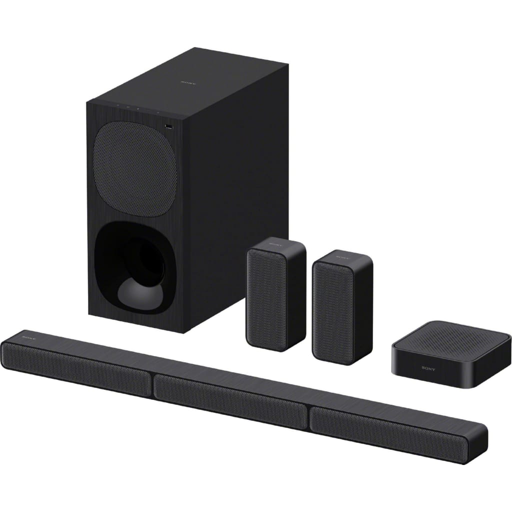 Sony HT-S40R Kanal- Soundbar 5.1 (Bluetooth, 600 W, inkl. kabelgebundenem Subwoofer, kabellosen Rear-Lautsprechern)