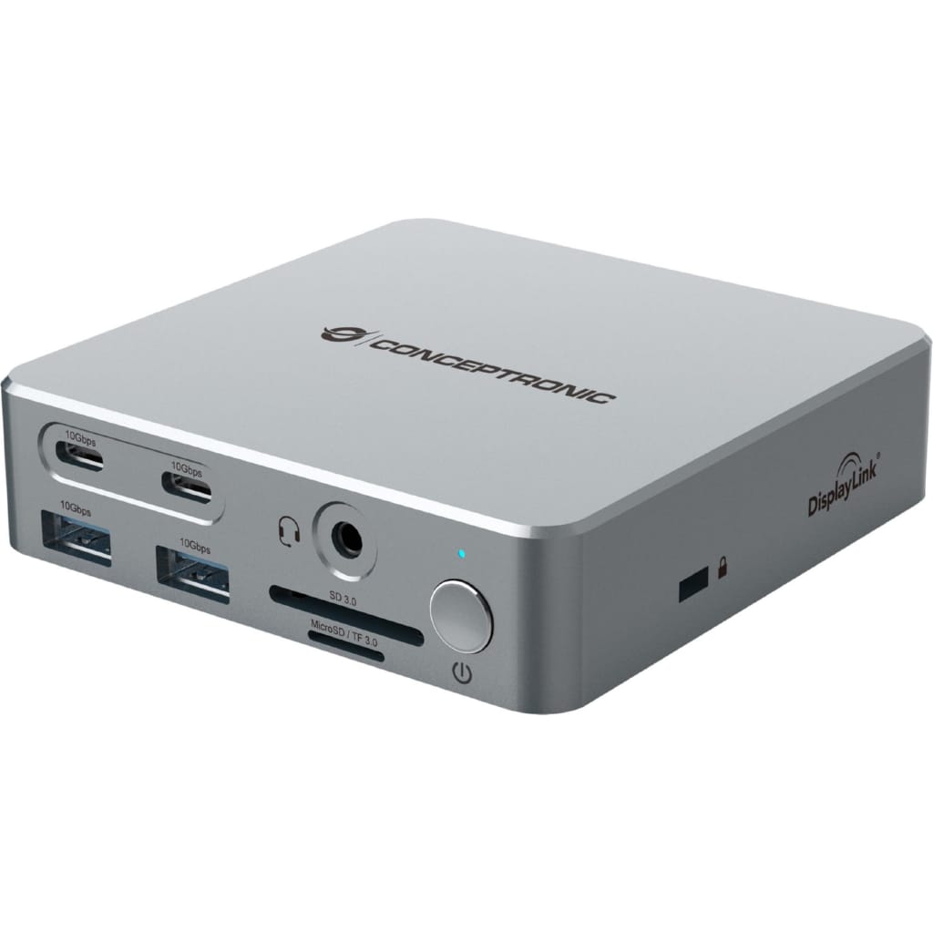 Conceptronic Laptop-Dockingstation DONN25G, 5-in-1 Dockingstation mit DisplayLink, 4K Unterstützung