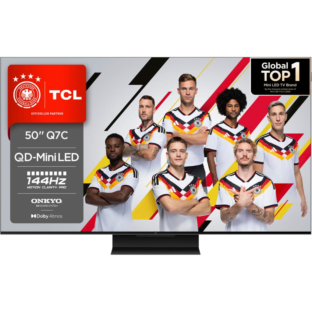 TCL 50Q7CX1 Mini-LED-Fernseher (126 cm/50 Zoll, 4K Ultra HD, Google TV, Dolby Atmos, Dolby Vision, Smart TV, Apple TV, 4K HDR)