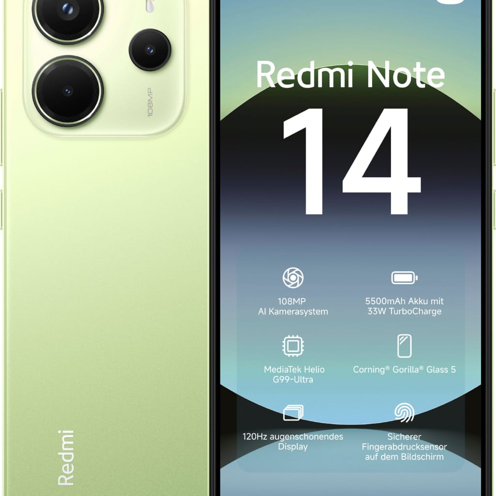 Xiaomi Redmi Note 14 Smartphone (16,94 cm/6,67 Zoll, 128 GB Speicherplatz, 108 MP Kamera)