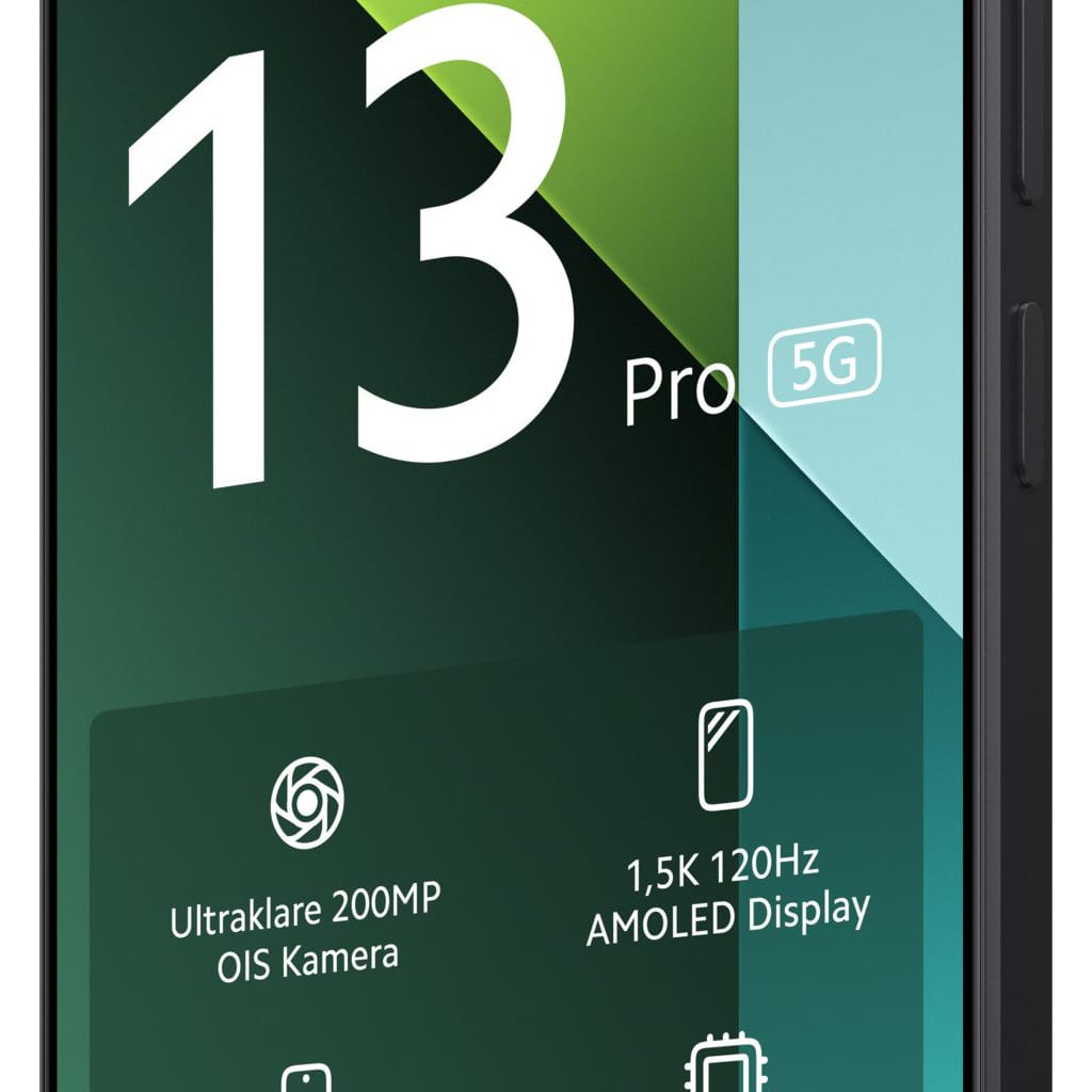Xiaomi Xiaomi Redmi Note 13 Pro 5G Mitternachtsschwarz 8 Gigabyte 256 Smartphone (256 GB Speicherplatz, 200 MP MP Kamera, Dual SIM)