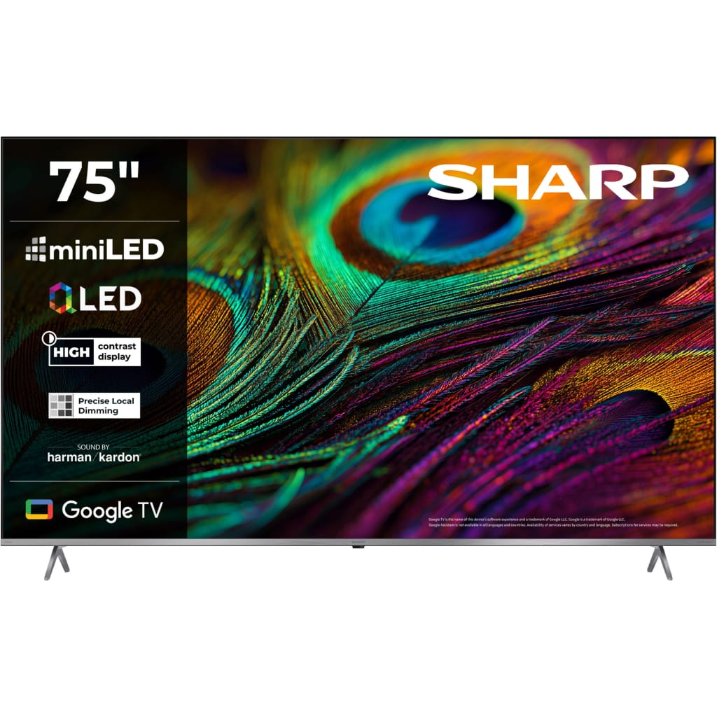Sharp 4T-C75JPx QLED Mini LED-Fernseher (189 cm/75 Zoll, 4K Ultra HD, Google TV)