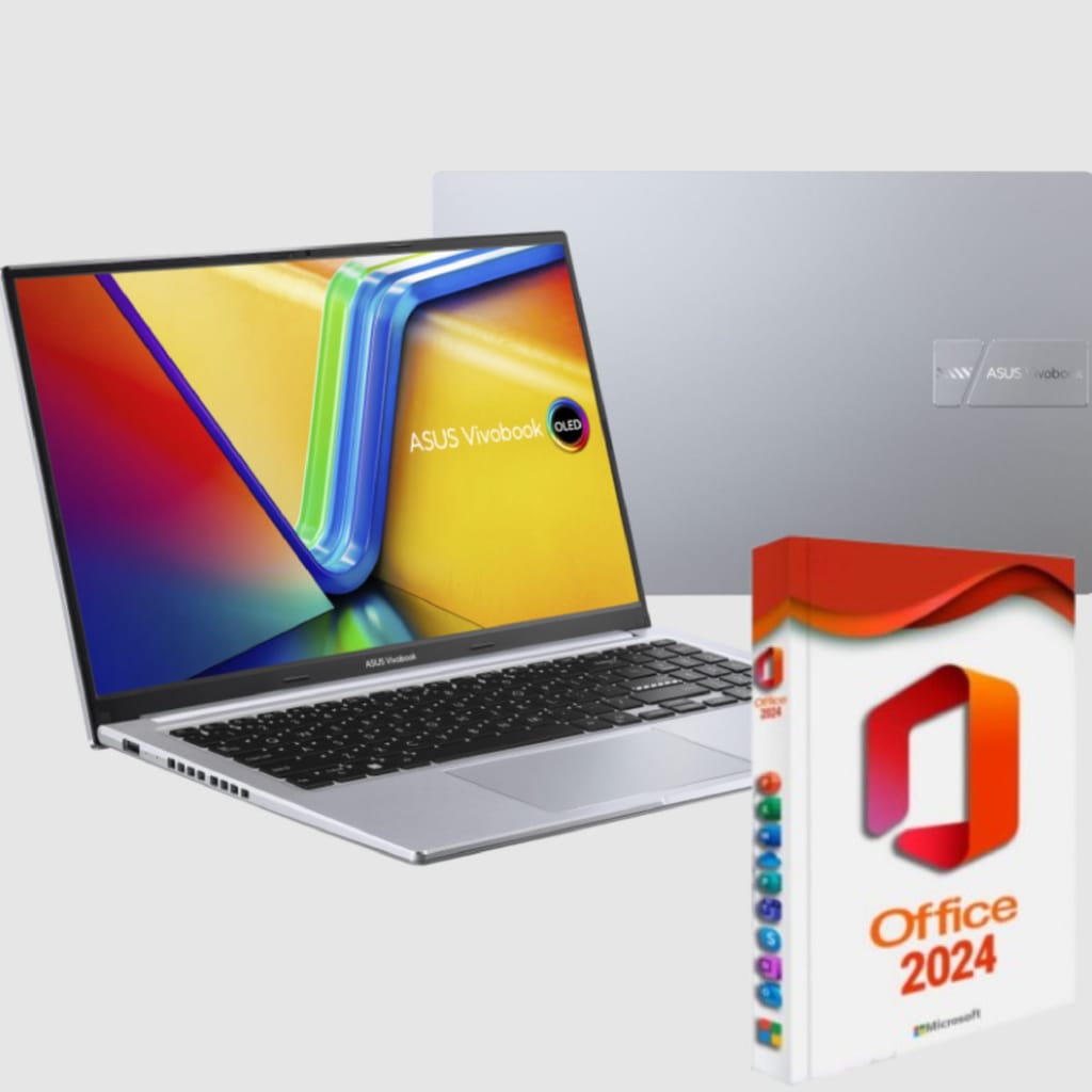 Asus Vivobook X15 - Core 7, beleuchtete Tastatur Business-Notebook (39 cm/15.6 Zoll, Intel Intel Core 7 150U, Intel Graphics, 8 GB, 256 GB SSD, Windows 11Pro+Office 2024Pro, beleuchtete Tastatur)