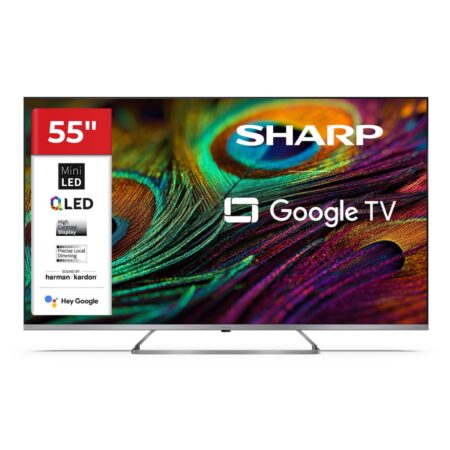 Sharp 55JP7765E QLED-Fernseher (139 cm/55 Zoll, 4K Ultra HD, Google TV, Google TV, Mini-LED, HDR Dolby Vision & Atmos, Sound by Harman Kardon)