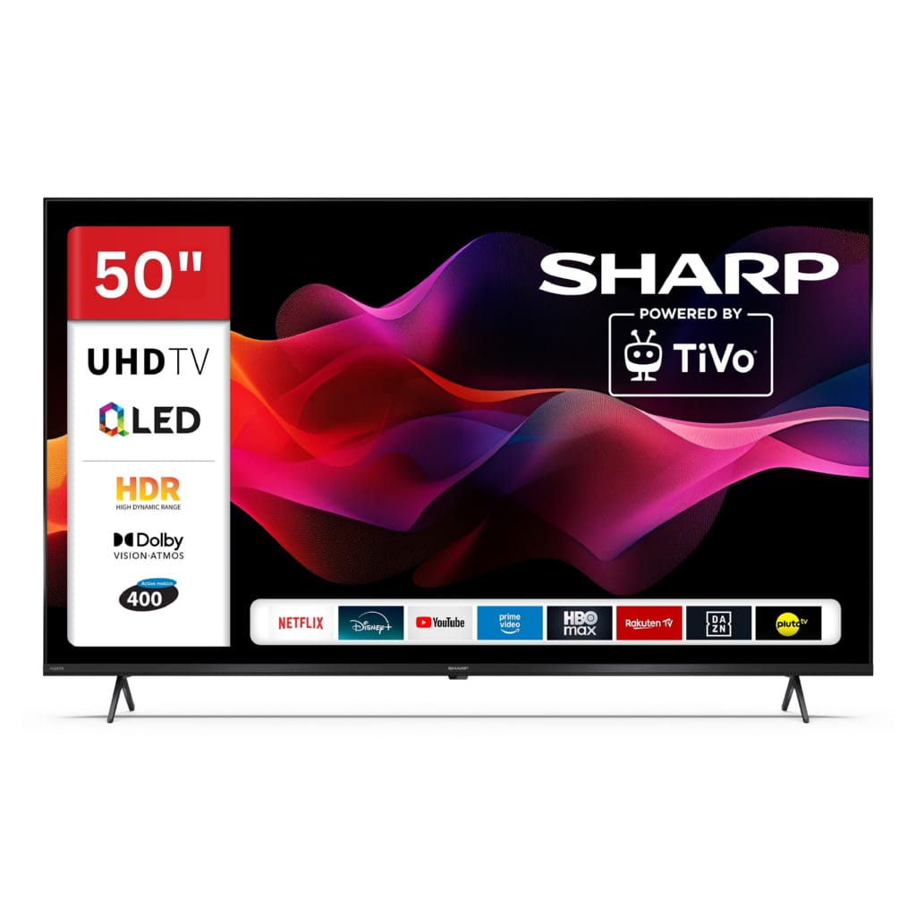 Sharp 50HM5745E QLED-Fernseher (126 cm/50 Zoll, 4K Ultra HD, Smart TV powered by TiVo, Smart TV powered by TiVo, HDR Dolby Vision & Atmos, Triple-Tuner)