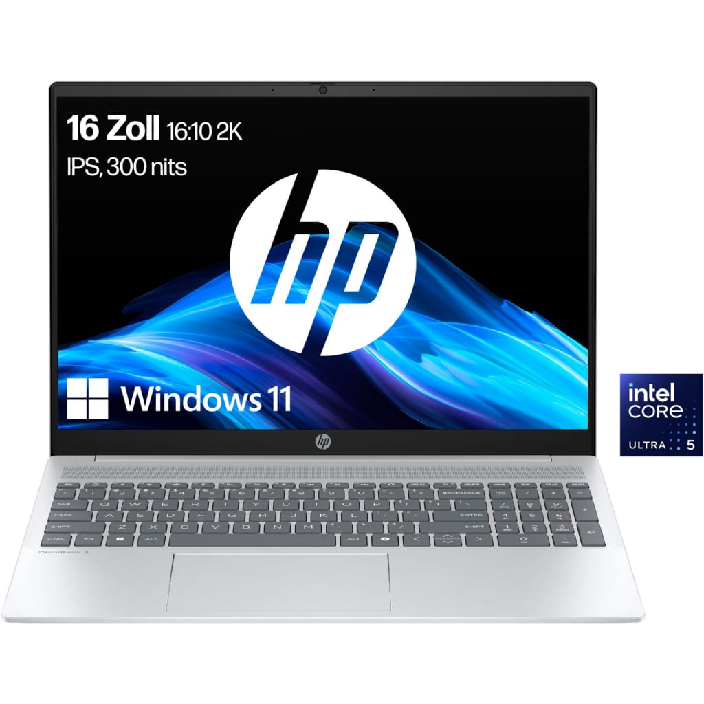 HP OmniBook 5 16-a1252ng Notebook (40,64 cm/16 Zoll, Intel Ultra 5 225U, Intel Graphics, 16 GB, 512 GB SSD)