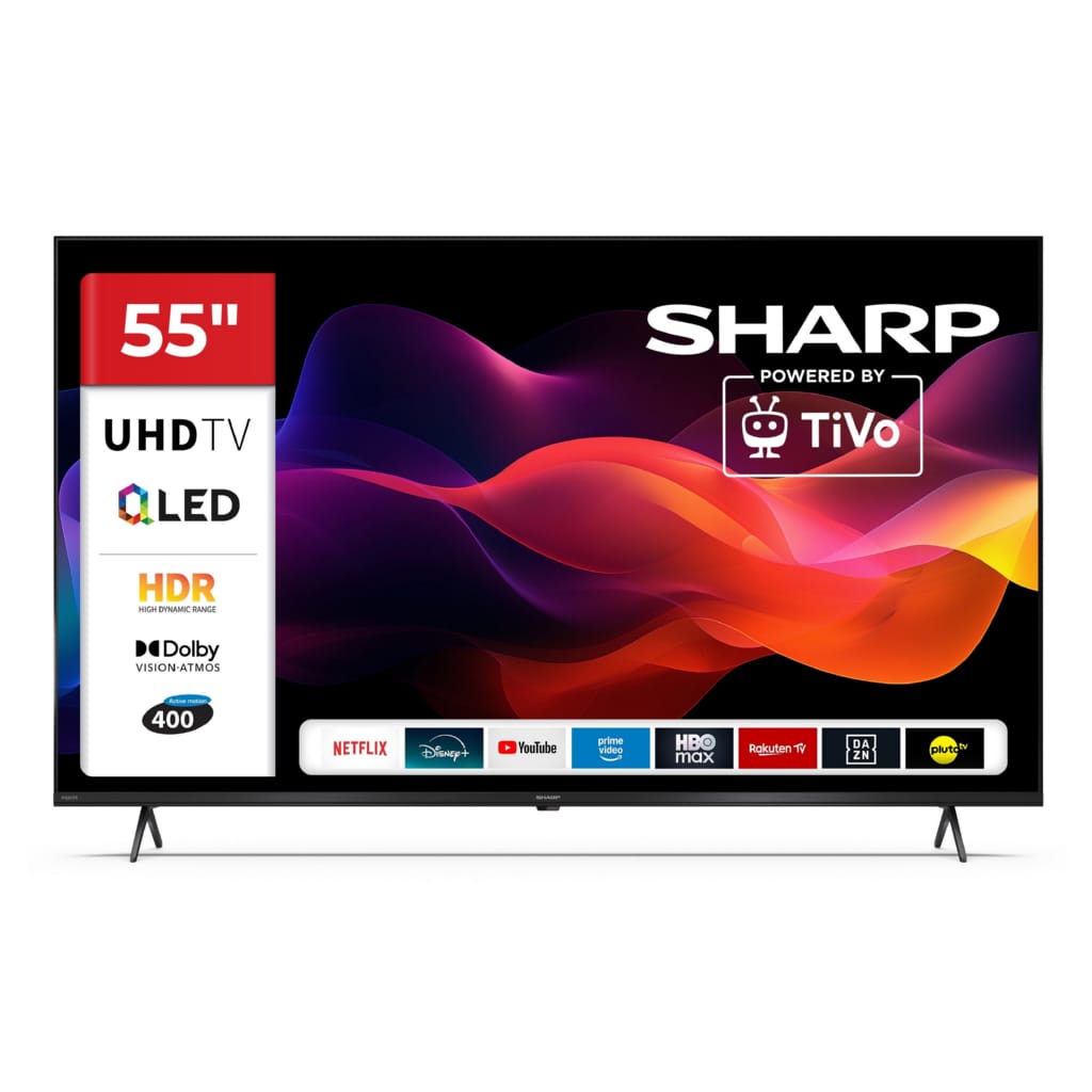 Sharp 55HM5745E QLED-Fernseher (139 cm/55 Zoll, 4K Ultra HD, Smart TV powered by TiVo, Smart TV powered by TiVo, HDR Dolby Vision & Atmos, Triple-Tuner)