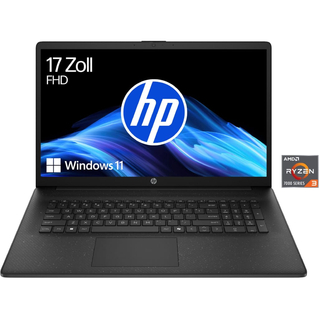 HP 17-cp AMD Notebook (43,9 cm/17,3 Zoll, AMD Ryzen 3 7320U, Radeon Graphics, 8 GB, 512 GB SSD)