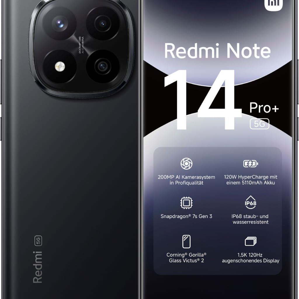 Xiaomi Redmi Note 14 Pro+ 5G Smartphone (16,94 cm/6,67 Zoll, 256 GB Speicherplatz, 200 MP Kamera)
