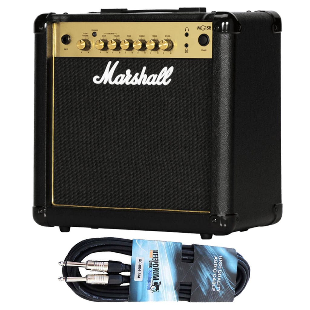 Marshall Marshall MG15GR Gitarren-Verstärker mit Kabel Verstärker (Anzahl Kanäle: 2, 15,00 W, mit Klinkenkabel)