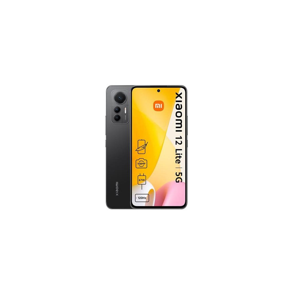 Xiaomi MZB0BK4EU 12 Lite 5G Smartphone Schwarz Smartphone (128 GB Speicherplatz, Federleichtes, schlankes Design)
