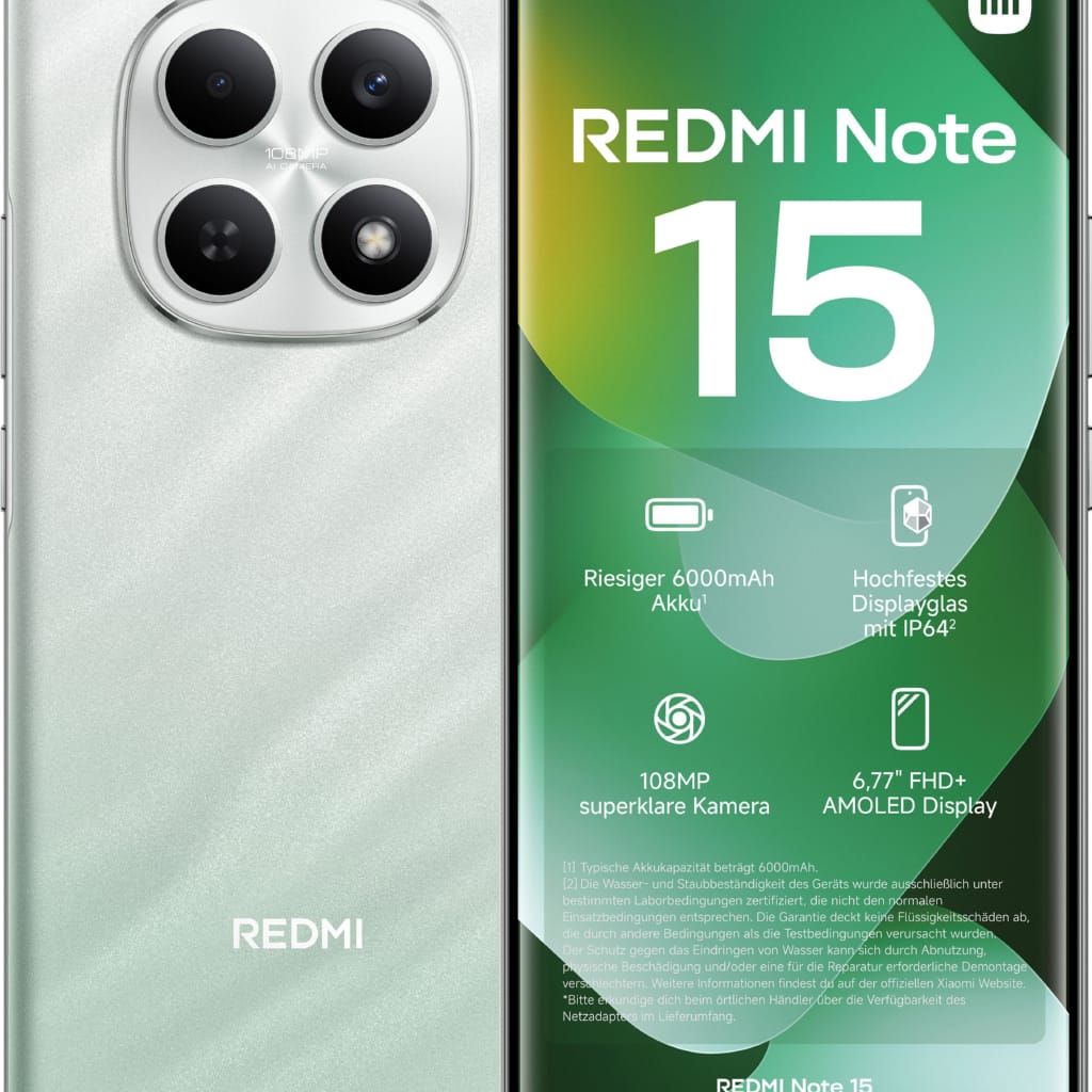 Xiaomi Redmi Note 15 6+128 Smartphone (17 cm/6,7 Zoll, 128 GB Speicherplatz, 108 MP Kamera)