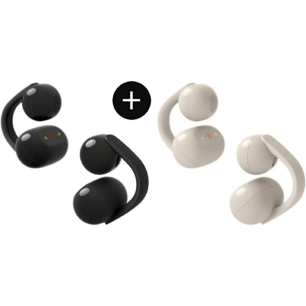 Sony 2erSet LinkBuds Clip WF-LC900B + WF-LC900C Open-Ear-Kopfhörer (Rauschunterdrückung, True Wireless, integrierte Steuerung für Anrufe und Musik, Bluetooth, Set WF-LC900B schwarz + WF-LC900C greige)